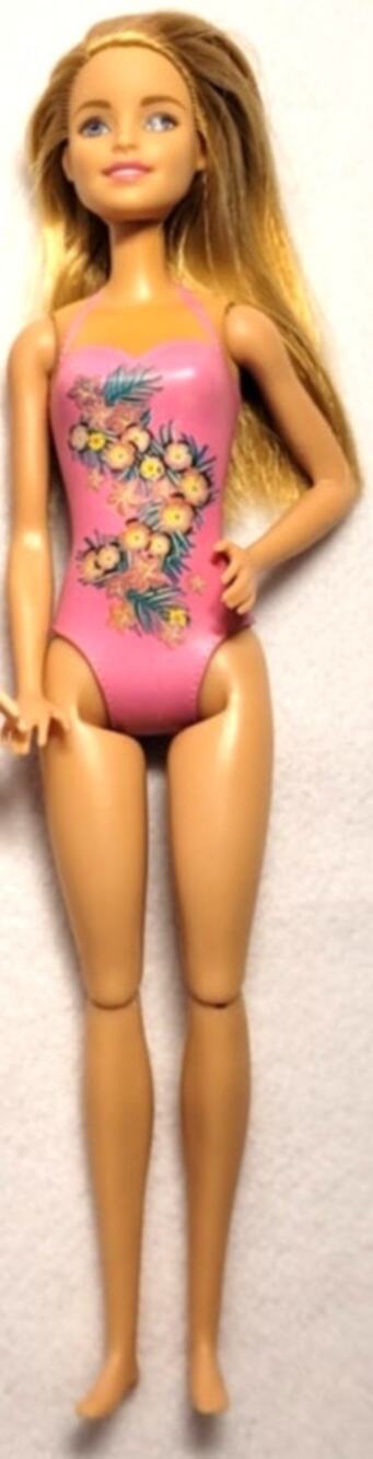 2015 Barbie Water Play Rare Floral Swimsuit Variant Articulated Knees Bent Arm